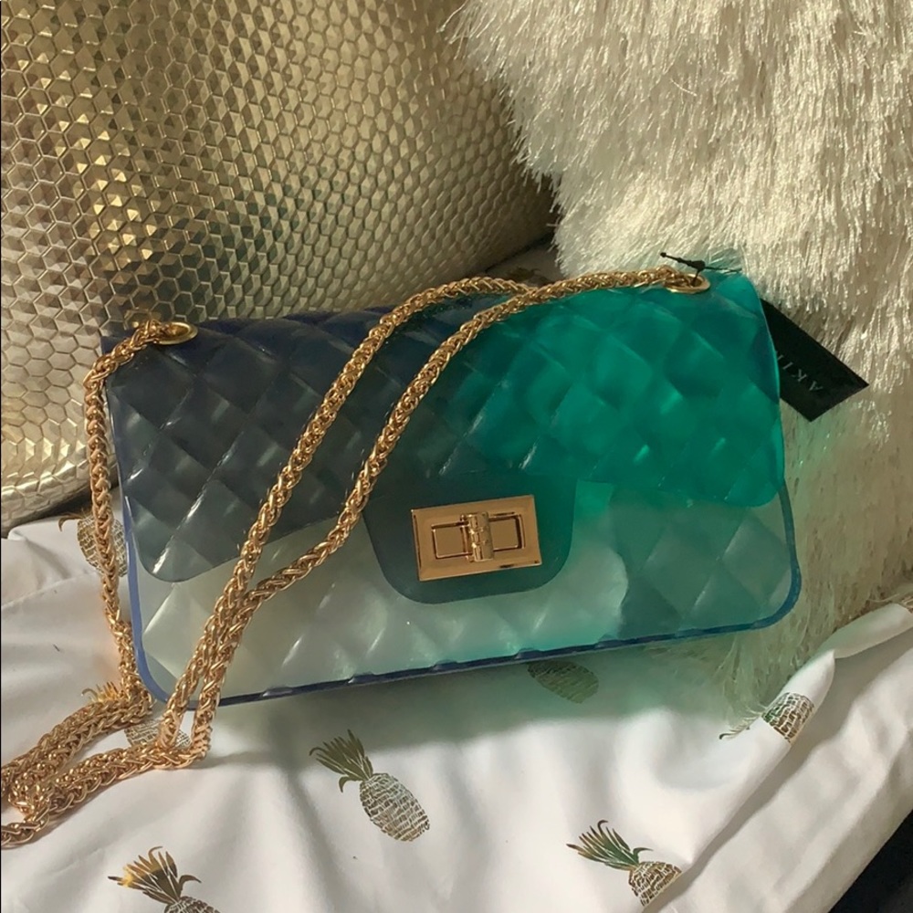 Teal ombre’ purse